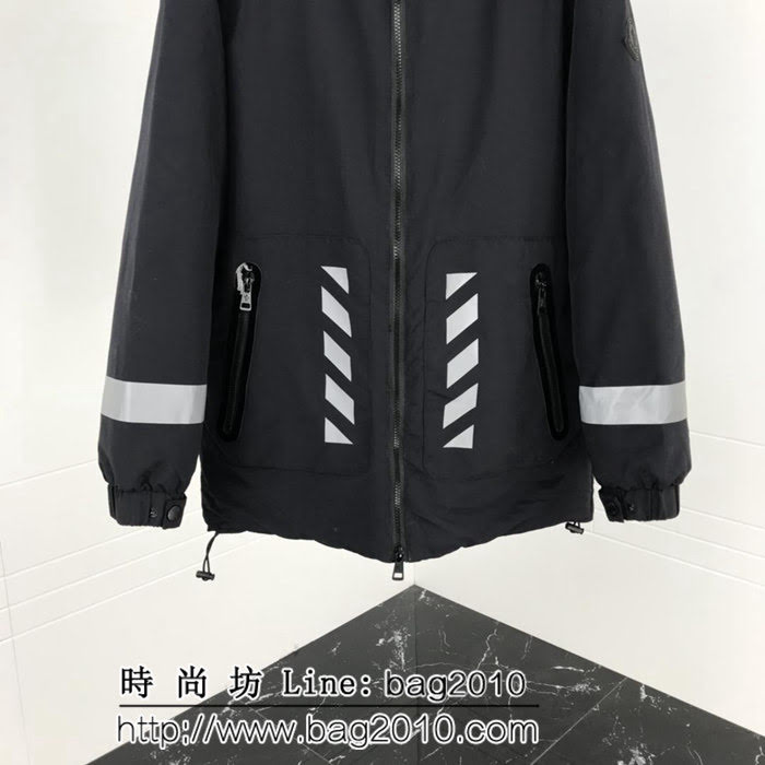 Moncler X OFF 18秋冬新款羽絨服 定制3M反光剪頭 雙層覆蓋設計 高版本情侶款 ydi2557